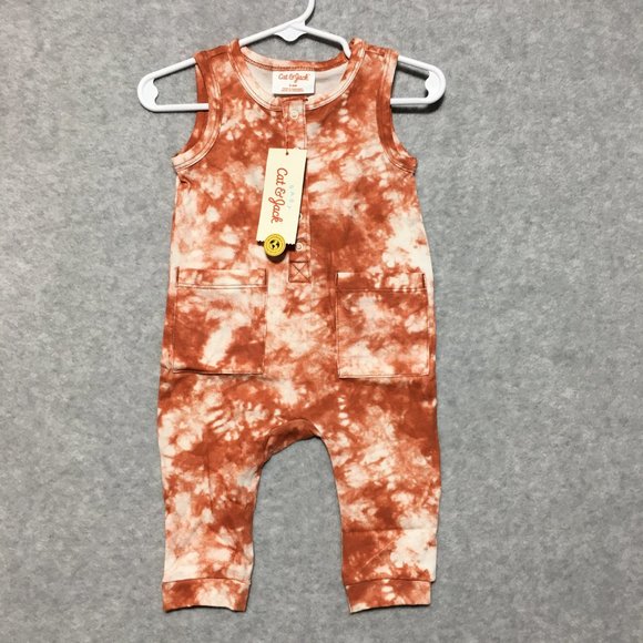 Cat & Jack Other - Baby Cat and Jack 3-6 months Copper Tie Dye Henley Romper One Piece